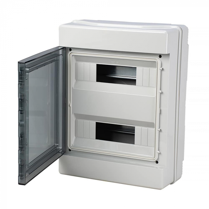 Tablou electric aplicat Elettrocanali 24 module IP65  IK08 cu usa transparenta [2]