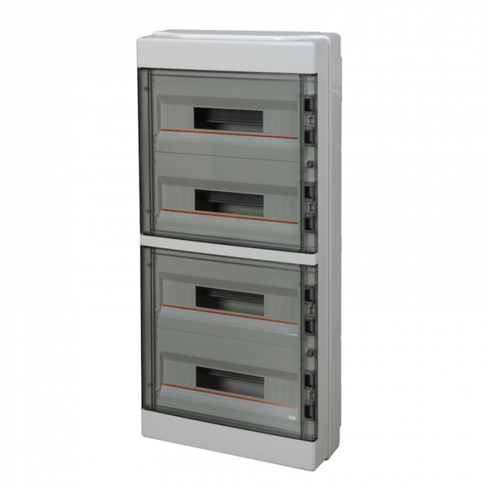 Tablou electric aplicat Elettrocanali 72 module IP65 IK08 cu usa transparenta fumurie [1]