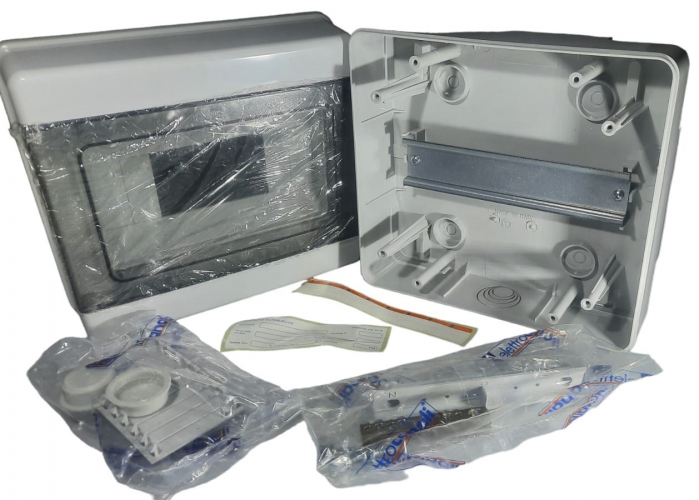 Tablou electric aplicat Elettrocanali 8 module IP65 IK08 cu usa transparenta fumurie [6]