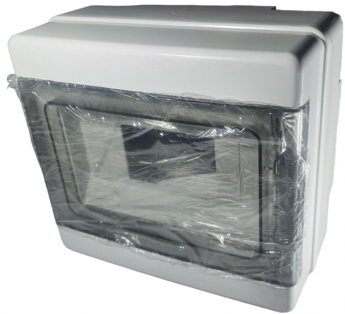 Tablou electric aplicat Elettrocanali 8 module IP65 IK08 cu usa transparenta fumurie [2]