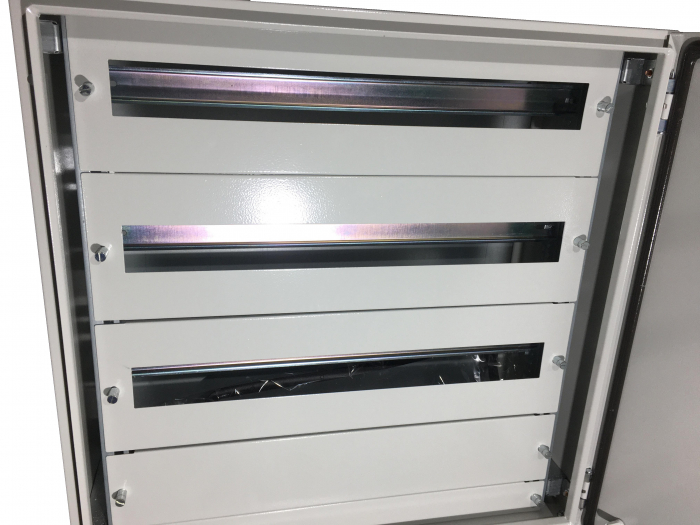 Tablou electric 600x400x200mm 60 module cofret dulap cabinet metalic modular 4 randuri x 15 module IP66 aparent cu plastroane sina DIN pentru montaj contrapanou placa de montaj [2]
