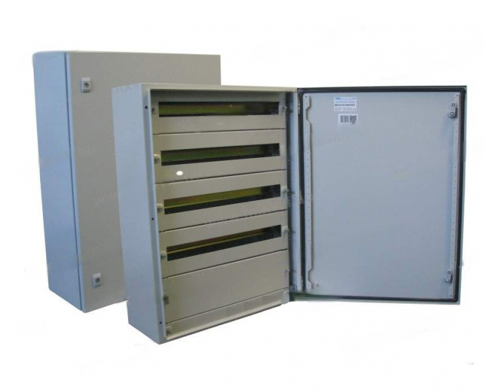 Tablou electric 800x600x250mm 104 module cofret dulap cabinet metalic modular 4 randuri x 26 module IP66 aparent cu plastroane sina DIN pentru montaj contrapanou placa de montaj [1]