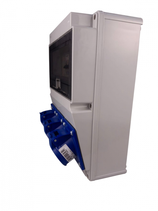 Tablou electric echipat cu 3 prize monofazice industriale 16A panou organizare de santier cu sigurante si legaturi - precablat IP44 [6]