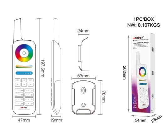 Telecomanda Mi-Light FUT086 MiBoxer 8-zone LoRa 433MHz sistem pentru control lămpi, rază 2 km [5]