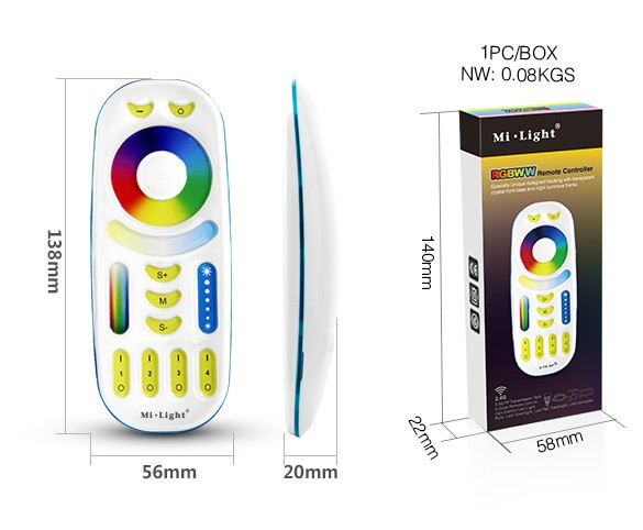 Telecomandă Mi-Light MiBoxer Group Control RGB+CCT LED grup 4 zone full color FUT092 [7]
