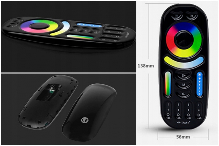 Telecomandă Mi-Light MiBoxer Group Control RGB+CCT LED grup 4 zone full color FUT092B neagra [4]