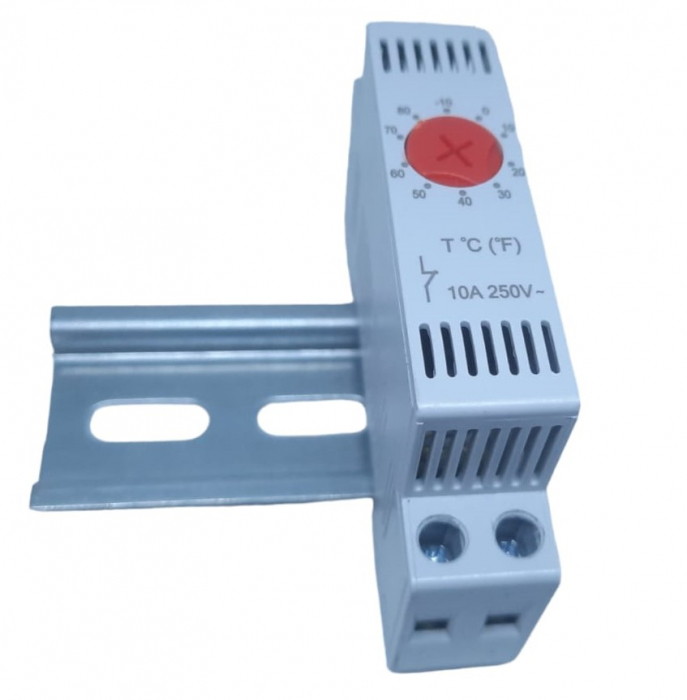 Termostat pe sina 1 modul contact NC pentru incalzire controlul rezistentei -10-+80°C 10(2)A [4]