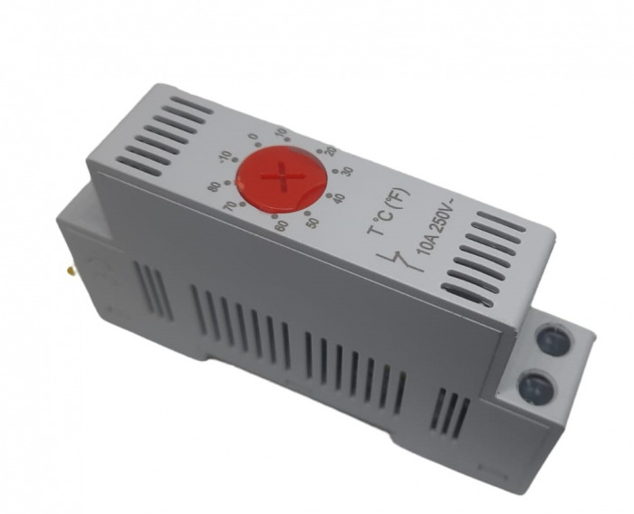 Termostat pe sina 1 modul contact NC pentru incalzire controlul rezistentei -10-+80°C 10(2)A [1]