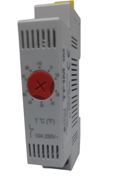 Termostat pe sina 1 modul contact NC pentru incalzire controlul rezistentei -10-+80°C 10(2)A [3]