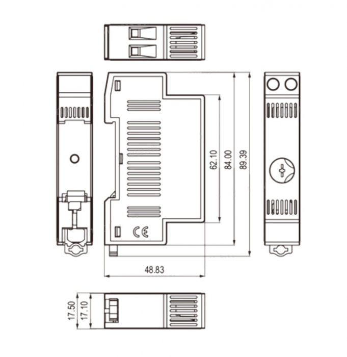 Termostat pe sina 1 modul contact NO pentru racire ventilare control ventilator -10-+80°C 10(2)A [6]