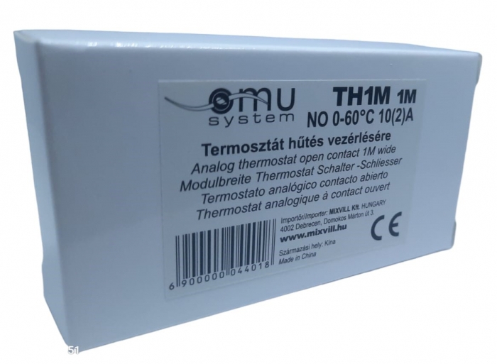 Termostat pe sina 1 modul contact NO pentru racire ventilare control ventilator -10-+80°C 10(2)A [4]