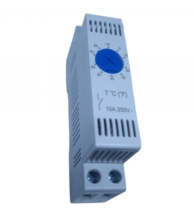 Termostat pe sina 1 modul contact NO pentru racire ventilare control ventilator -10-+80°C 10(2)A [1]
