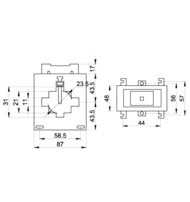 Transformator de curent 300/5A pentru bara de 30mm 95 x 80 mm 7.5VA [2]