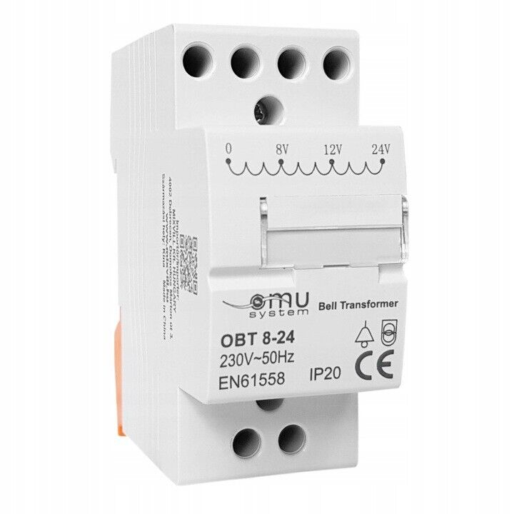 Transformator pentru sonerie 230V / 8-24V 8VA IP20 , montaj pe sina in tablouri electrice [1]