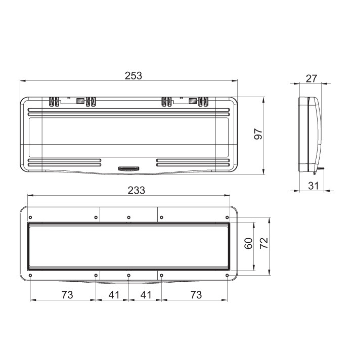 Usa de vizitare fumurie 13 module 253x97mm cu garnitura IP54 [2]