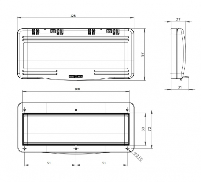 Usa vizitare 6 module fumurie pentru tablouri electrice 128x97mm IP54 [2]