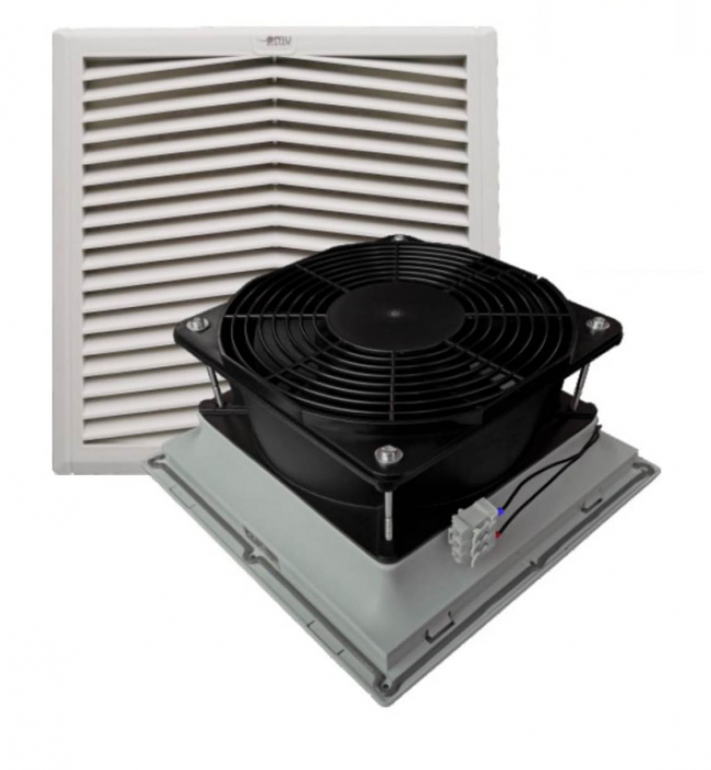 Ventilator cu filtru pentru tablouri electrice 255x255mm 47W 520m3 230V IP54 [2]