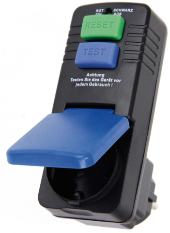 Adaptor de protecție personală PRCD, priza cu protectie diferentiala 30 mA, timp de declanșare mai mic de 30 ms, 230V, 16A, max. 3500W IP44 [3]