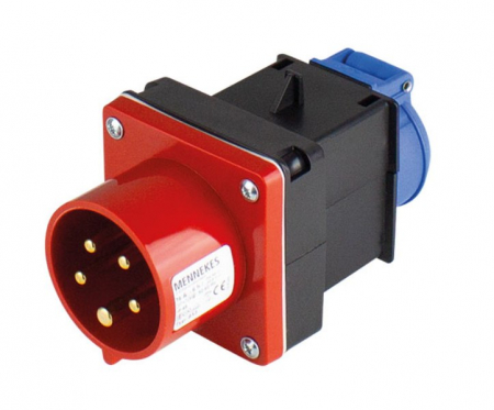 Prelungitoare - Stecher adaptor de la trifazic 5 poli 16A 11kw la monofazic 16A IP44