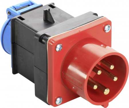 Stecher adaptor de la trifazic 5 poli 16A 11kw la monofazic 16A IP44 [2]