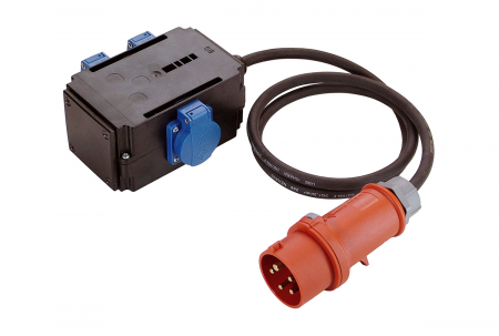 Prelungitoare - Adaptor trifazic industrial MIXO IP44 cu cablu intrare 5 poli 16A iesire 3x230V