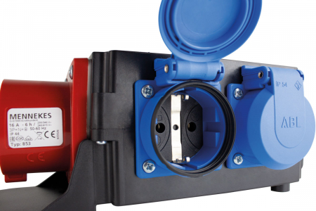 Adaptor trifazic industrial MIXO IP44 intrare 5 poli 16A iesire 3 schuko 230V [4]