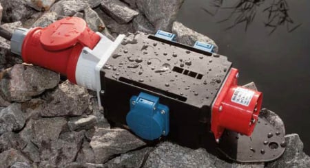 Adaptor trifazic industrial MIXO IP44 intrare 5 poli 32A iesire 5 poli 16A [1]