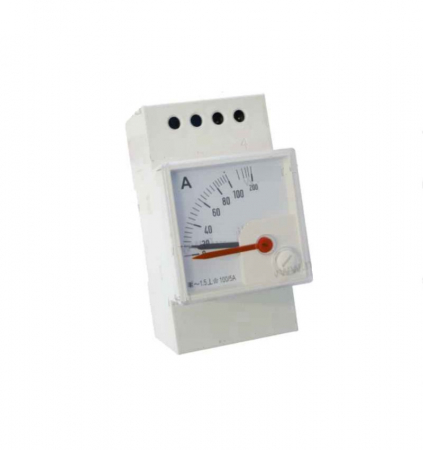Accesorii tablouri electrice - Ampermetru analog 100A montaj pe sina DIN