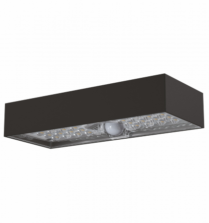 Lampi - Aplică de exterior 6W 900lm 4000K IP65 felinar solar de perete culoare neagră ABS + PC detectie 140°x70° pana la 6 metri, baterie 18650, 3.7V, 3000mAh, 11.1Wh