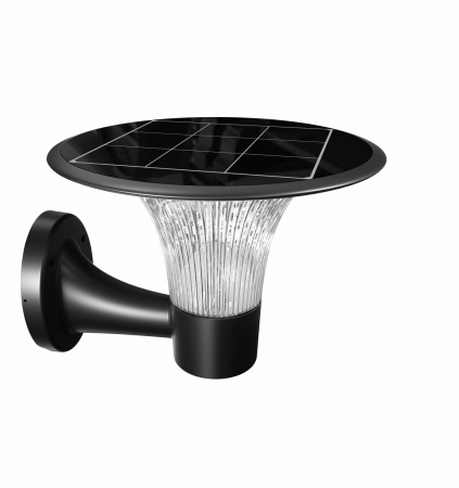 Aplice si plafoniere - Aplică de exterior felinar solar 15W de perete 2200lm 4000K/6000K  IP65 garanţie 3 ani culoare neagră