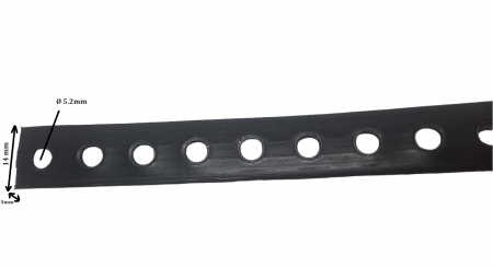 Banda 14x3mm metalica perforata cu invelis de PVC lungime 10m diametru gaura 5.2mm folosita pentru prindere sau fixare [4]