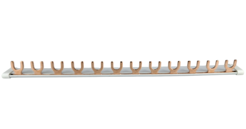 Bara Pieptene busbar OMU SYSTEM 1 pol 63A izolata 210mm 10mm² tip U / furca , 12 module pentru conexiuni electrice 230/400V AC [4]