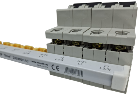 Bara Pieptene busbar OMU SYSTEM 2 poli 63A izolata 210mm 10mm² tip pini , 12 module pentru conexiuni electrice 230/400V AC [6]