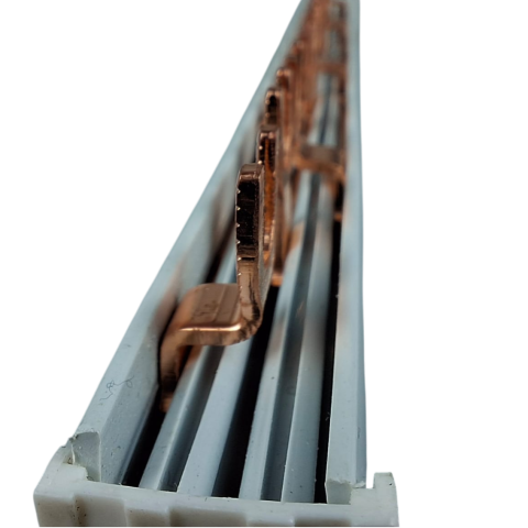 Bara Pieptene busbar OMU SYSTEM 3 poli 63A izolata 210mm 10mm² tip furca U, 12 (4x3) module pentru conexiuni electrice 230/400V AC [6]