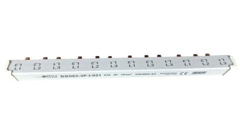 Bara Pieptene busbar OMU SYSTEM 3 poli 63A izolata 210mm 10mm² tip pin I, 12 (4x3) module pentru conexiuni electrice 230/400V AC [2]