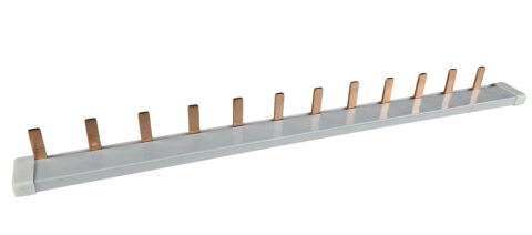 Accesorii electrice - Bara Pieptene busbar OMU SYSTEM 1 pol 63A izolata 210mm 10mm² tip pini , 12 module pentru conexiuni electrice 230/400V AC