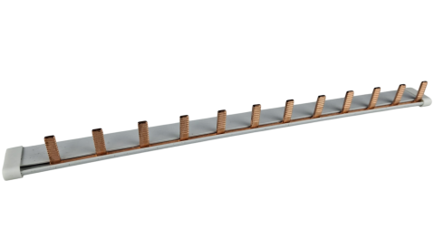 Bara Pieptene busbar OMU SYSTEM 1 pol 63A izolata 210mm 10mm² tip pini , 12 module pentru conexiuni electrice 230/400V AC [1]