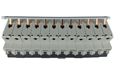 Bara Pieptene busbar OMU SYSTEM 1 pol 63A izolata 210mm 10mm² tip pini , 12 module pentru conexiuni electrice 230/400V AC [6]