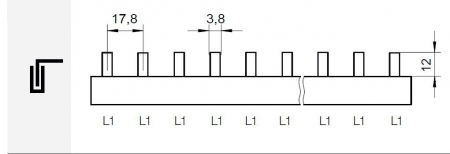 Bara punte pieptene busbar 1 pol 63A 1 metru 57 pini pentru  conexiuni sigurante [3]