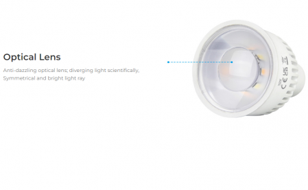 Bec LED 6W GU10 RGB+CCT LED Spotligh 550lm 90lm/W 2700K~6500K, 16 milioane de culori intensitatea luminii ajustabila, control de la distanta 30m 2.4GHz [9]