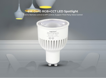 Bec LED 6W GU10 RGB+CCT LED Spotligh 550lm 90lm/W 2700K~6500K, 16 milioane de culori intensitatea luminii ajustabila, control de la distanta 30m 2.4GHz [4]