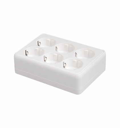 Accesorii electrice - Bloc 6 prize schuko aplicate 16A cu protectie copii 250V 50/60Hz grup prize alb de perete IP20