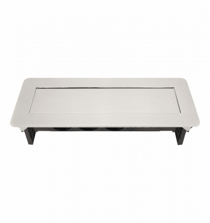 Bloc de prize incastrabil in blat/birou OMU system MSD8 3G2U cu 3 prize schuko 16A USB A+C 2,4A, inox 230V 1.8metri cablu 3G1.5 [2]