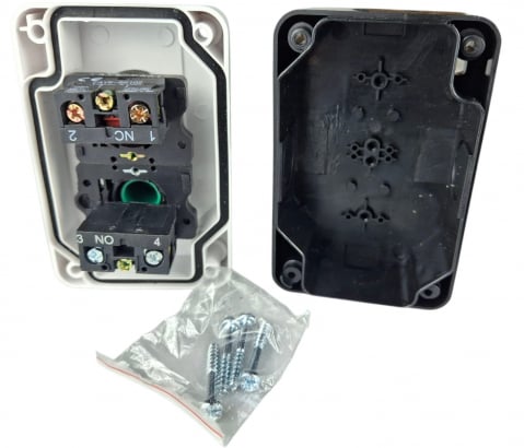 Buton de comanda verde si rosu START - STOP NO + NC 6A 230V IP65 [6]