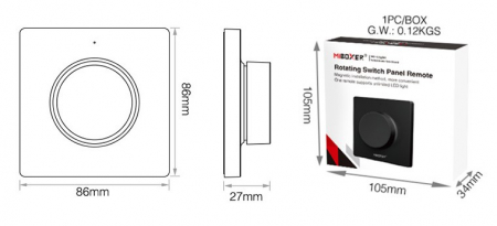 Buton Mi-Light MiBoxer și panou de comutare rotativ Telecomandă LED neagră K1 wireless maxim 30m [4]