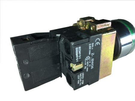 Buton verde iluminat cu revenire pentru tablouri electrice 1NO 6A 1W 230V [2]