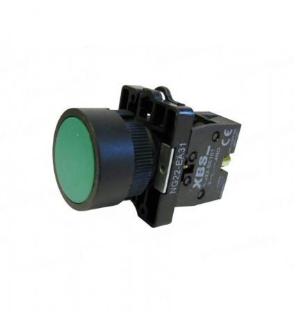 Accesorii tablouri electrice - Buton verde simplu fara lumina cu revenire pentru tablouri electrice 1NO 6A 230V