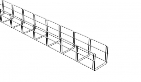 Canal cablu metalic din sarma - Canal cablu metalic 100x100mm din sarma mesh galvanizat lungime 2m jgheab pentru trasee electrice