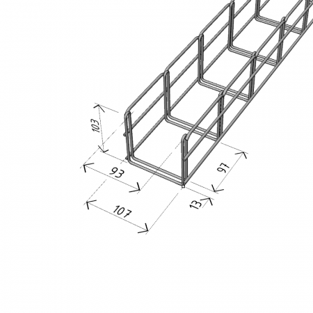 Canal cablu metalic 100x100mm din sarma mesh galvanizat lungime 2m jgheab pentru trasee electrice [1]