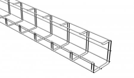 Canal cablu metalic din sarma - Canal cablu metalic 100x100mm tip G din sarma mesh galvanizat lungime 2m jgheab pentru trasee electrice